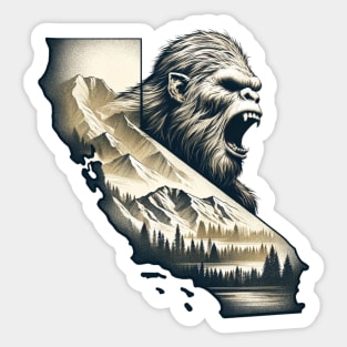 California Wilds: Bigfoot's Call - Double Exposure Art Sticker